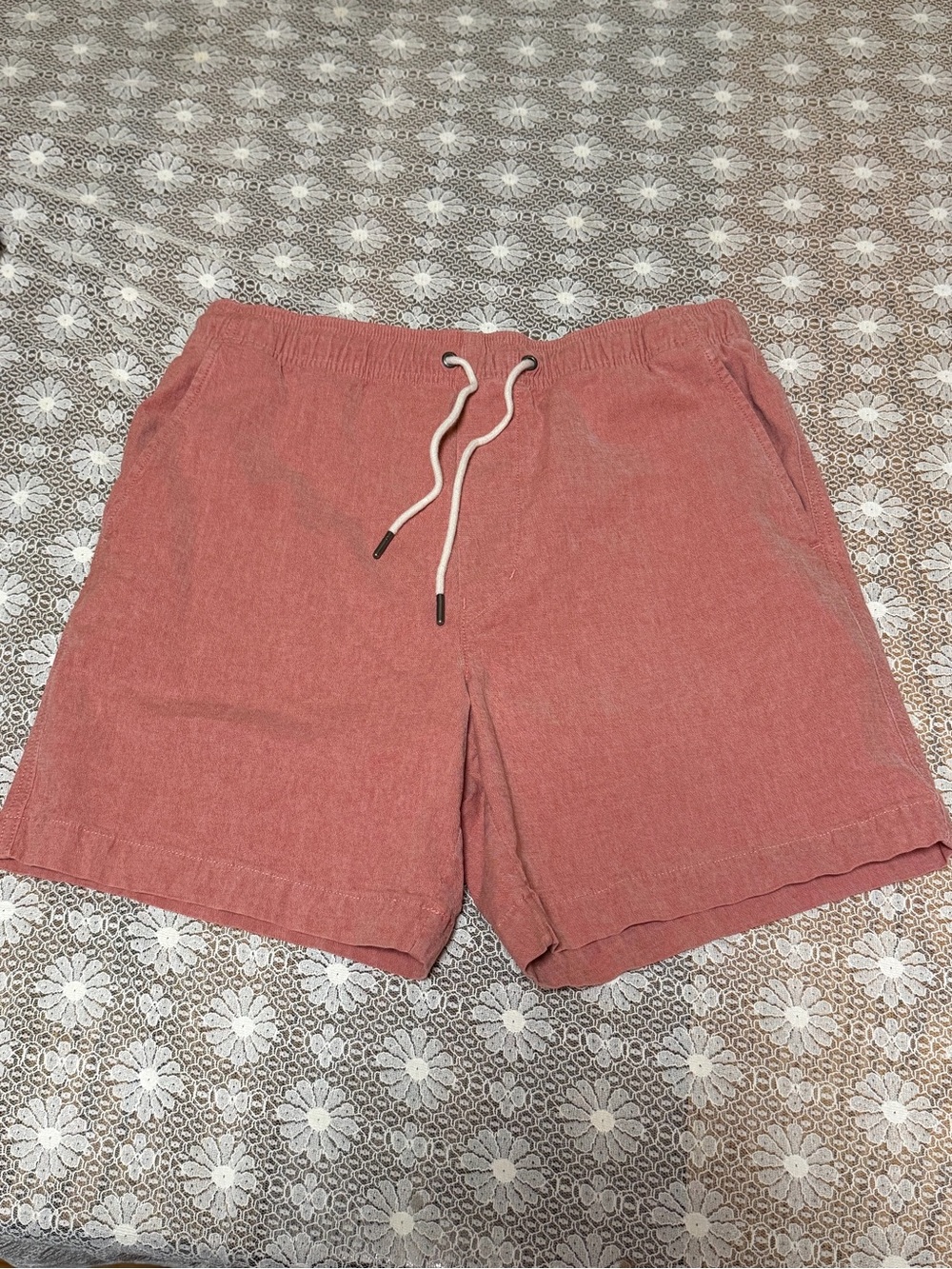 American Eagle Outfitters Men's Dusty Red Drawstring Shorts